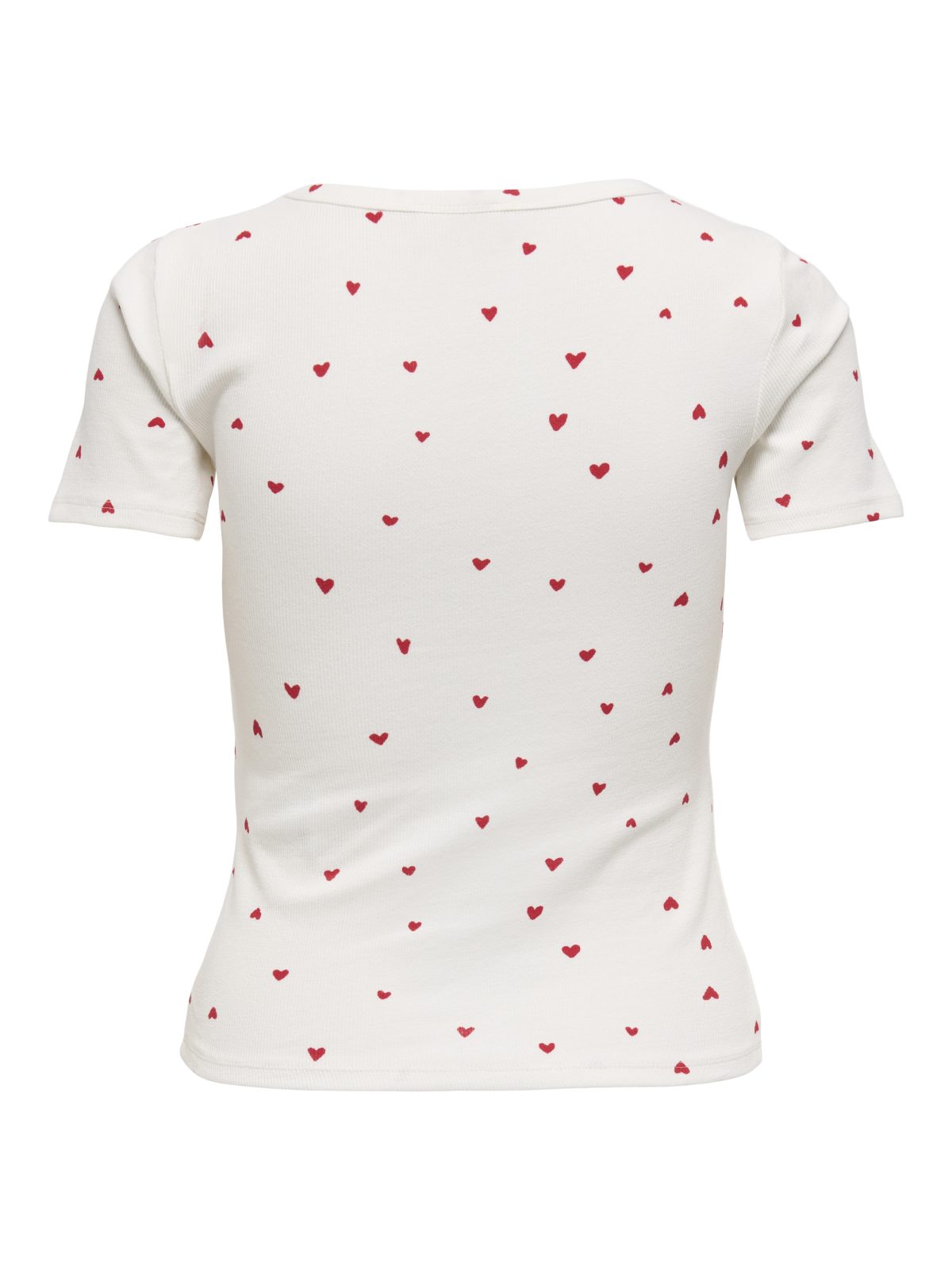 JDYSOFIA S/S PRINT TOP Cloud Dancer Red Hearts