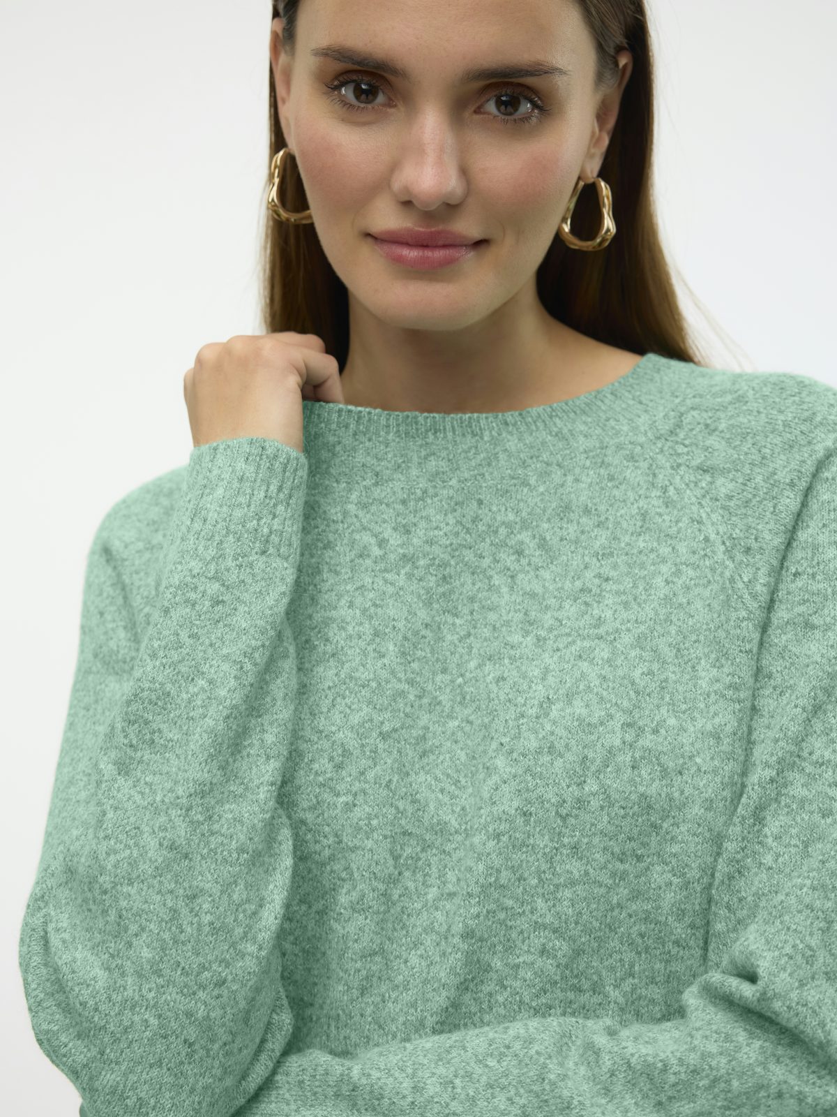 VMDOFFY LS O-NECK BLOUSE Birds Egg Green