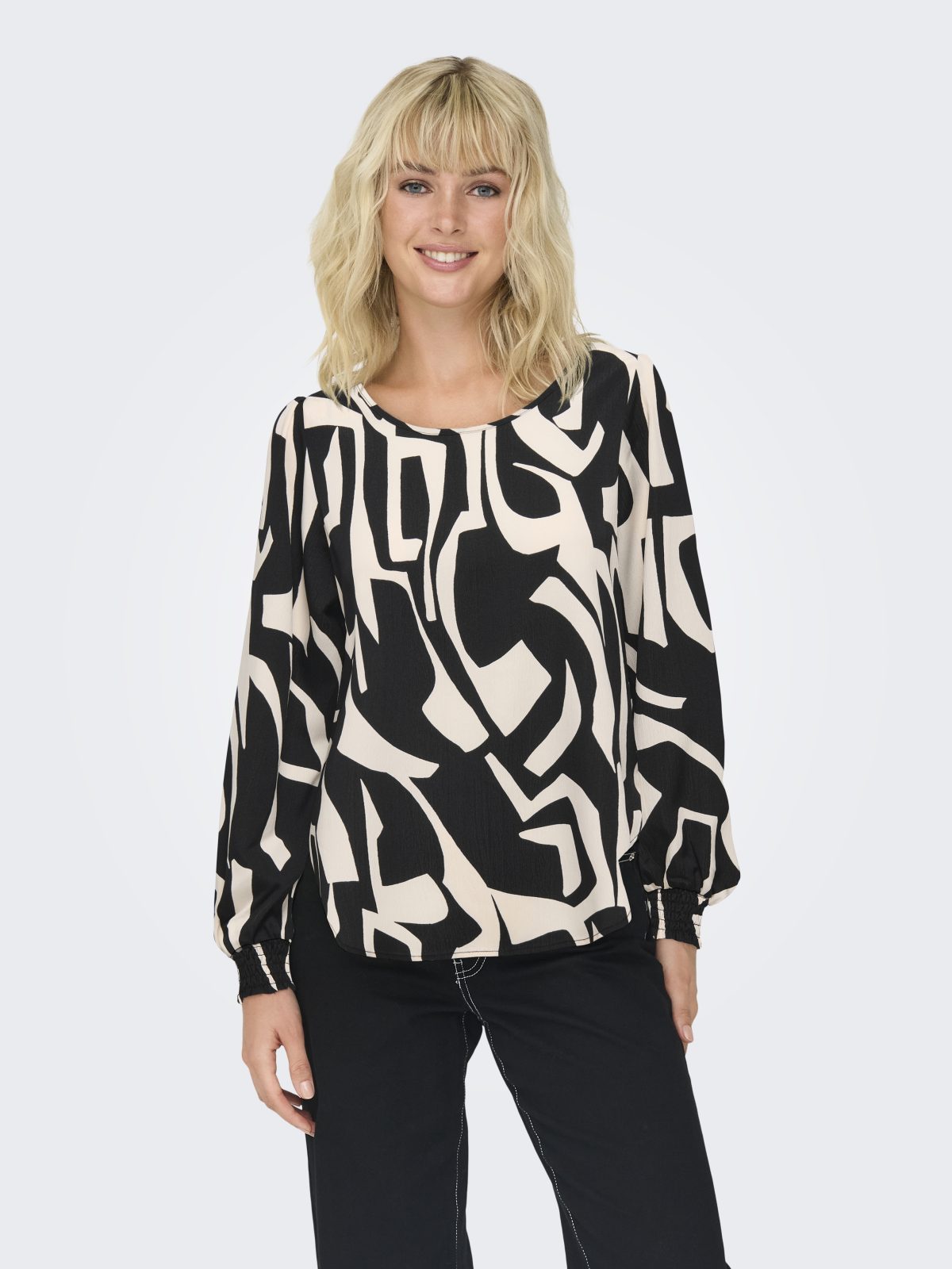 ONLELITE LIFE L/S TOP Black Vendome Geo